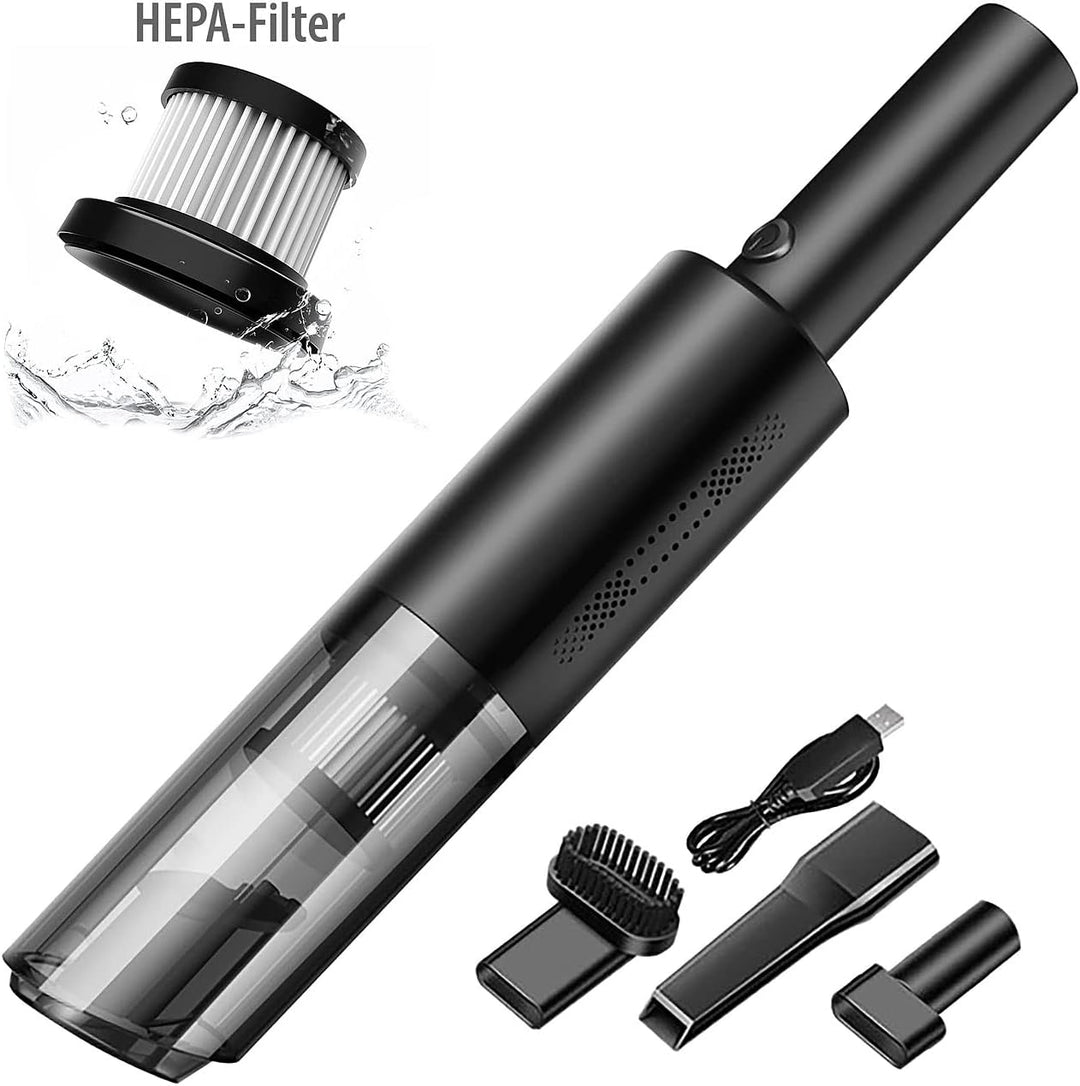 Sichler Haushaltsgeräte Handstaubsauger klein: Kompakter Akku-Handstaubsauger mit HEPA, 6 kPa, 120 W