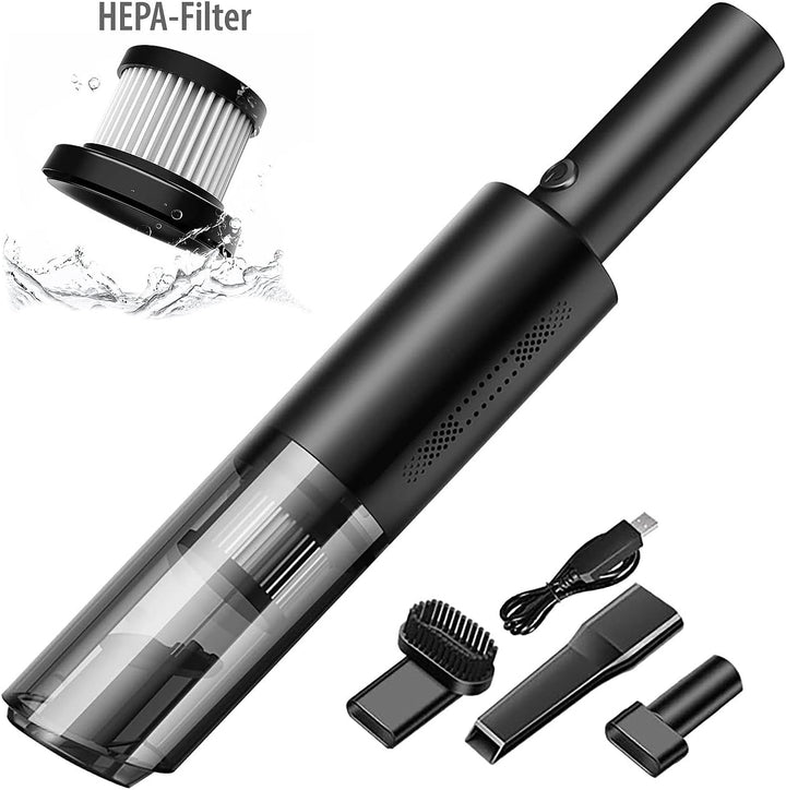 Sichler Haushaltsgeräte Handstaubsauger klein: Kompakter Akku-Handstaubsauger mit HEPA, 6 kPa, 120 W