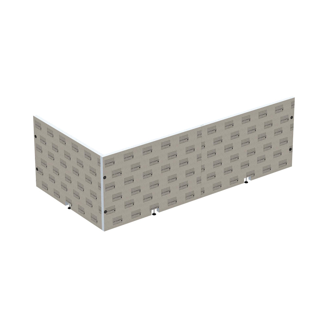LUX ELEMENTS Badewannenverkleidung Set Eckeinbau Fertig zum Verfliesen I 2x Hartschaumplatten + 8x S