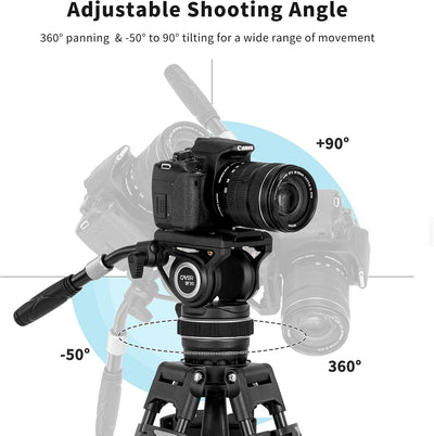 Cayer Pro Video-Stativ mit Fluid-Kopf, alle Metall Heavy Duty QR-Platte kompatibel mit DJI RS Gimbal