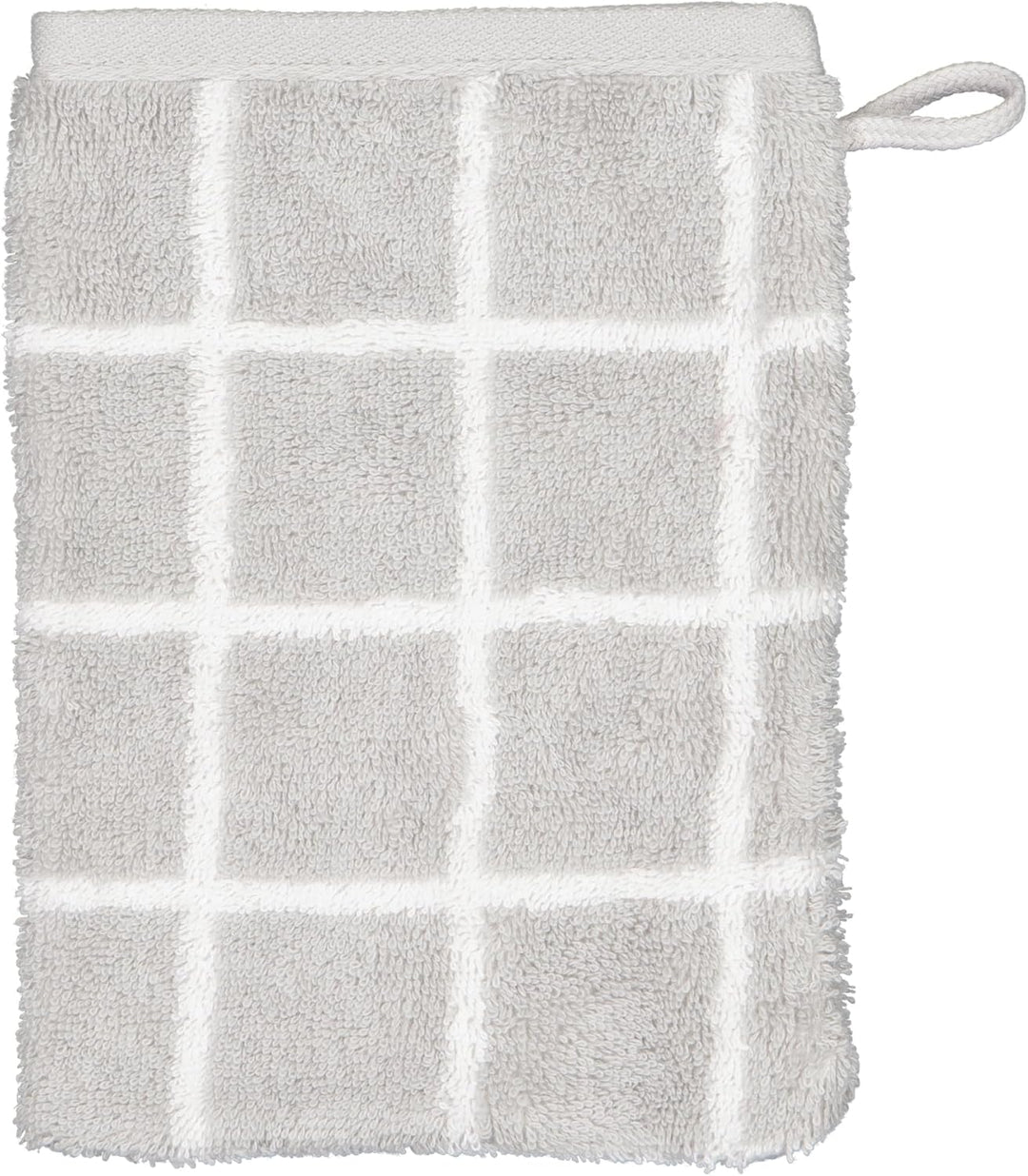 Cawö Home Handtücher Zoom Karo 123 Platin - 76 Waschhandschuh 16x22 cm, Waschhandschuh 16x22 cm