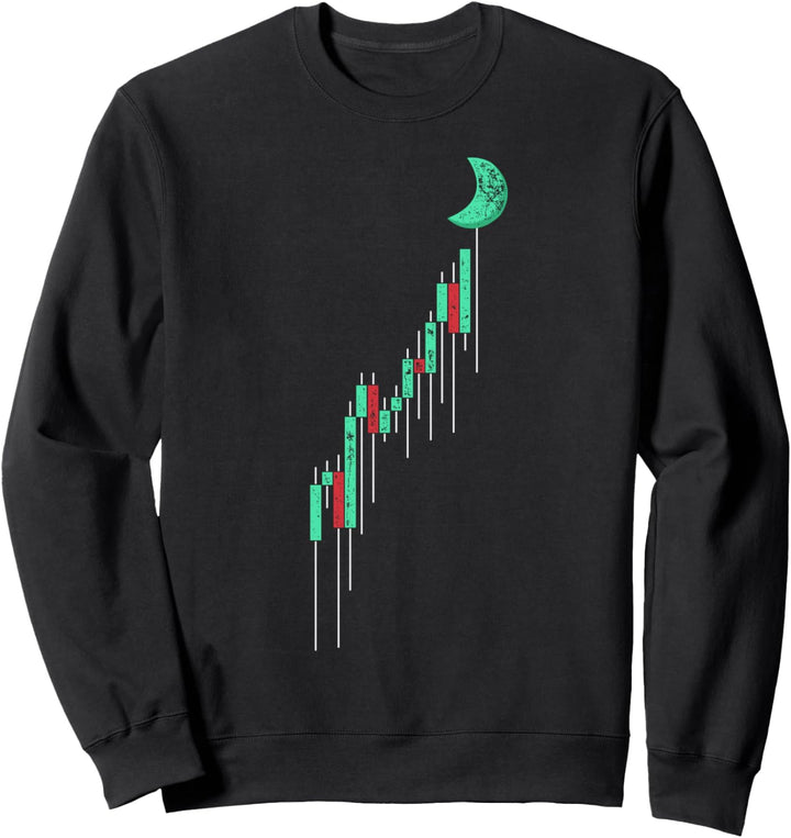 Krypto Währung Hodl Vintage Bullenmarkt Chart To The Moon Sweatshirt