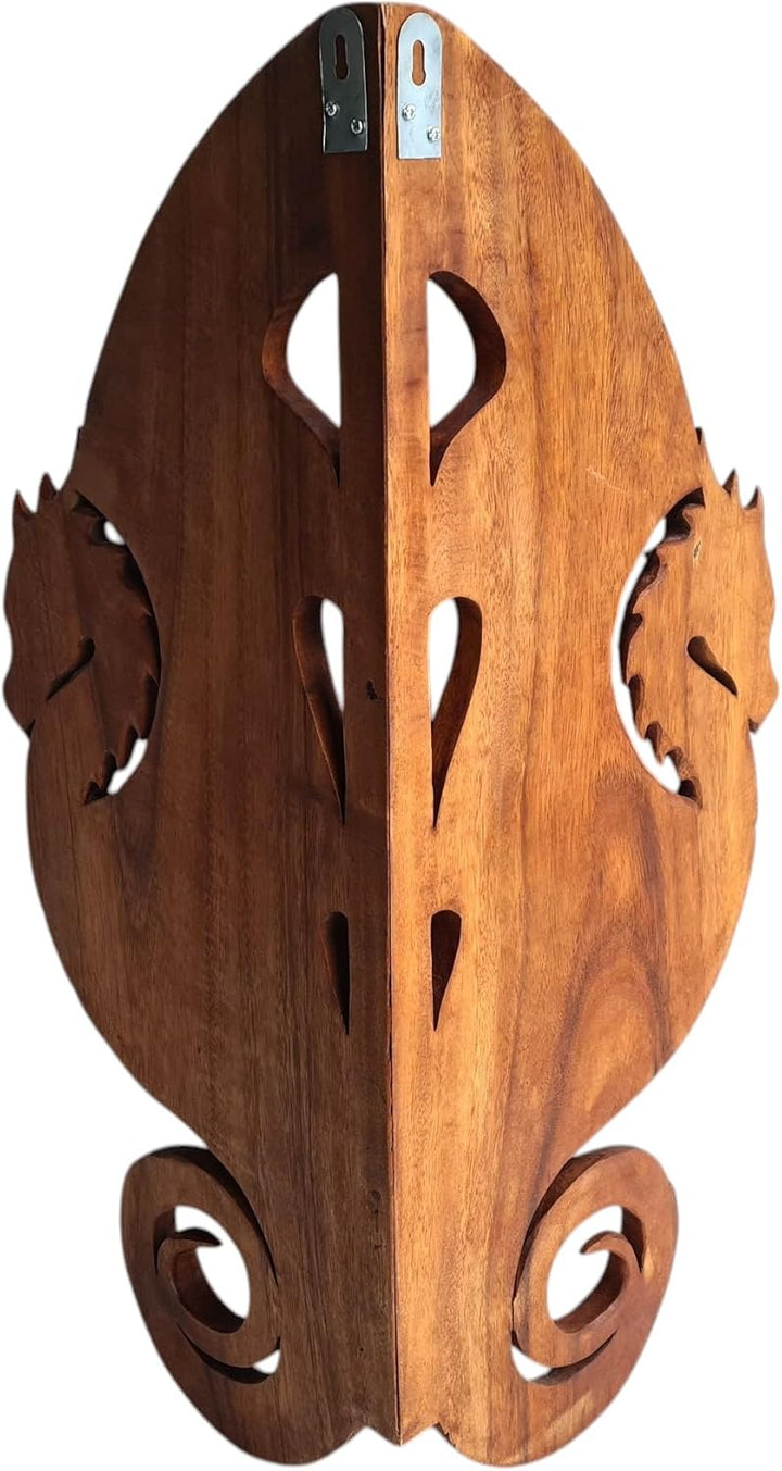 Windalf Hobbit-Style Drachen Eck-Regal DRACONI 70 cm mit 2 Ablagen Rustikales Wandregal Bücherregal