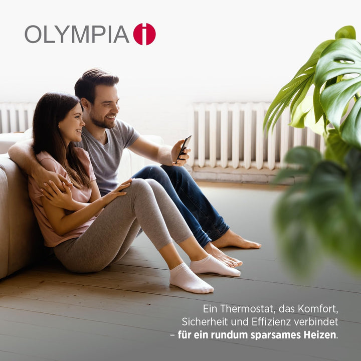 Olympia HT-02Y Smart Thermostat WiFi | Heizkörperthermostat Smart mit Tuya-App, Alexa &amp; Google | Ein