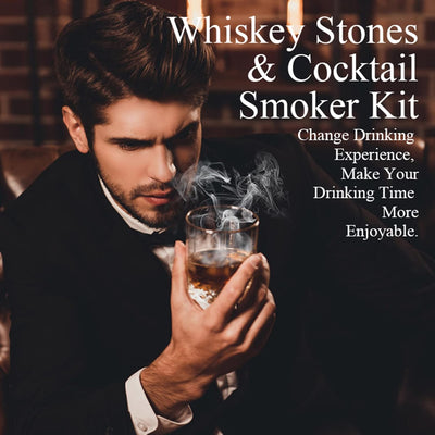 Cocktail Smoker Kit, MKNZOME Whiskey Smoker Kit mit 4 Geräuchertem Cocktail Raucher Kit Sägemehl Vat