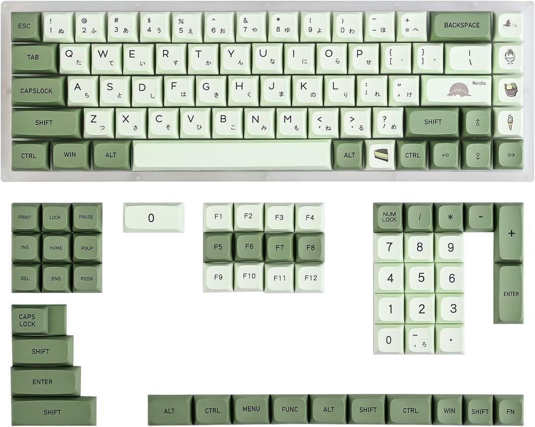 GTSP XDA Profile Japanische Tastenkappen 60 Prozent PBT 122 Tastenkappen Set für Cherry MX Covers Te