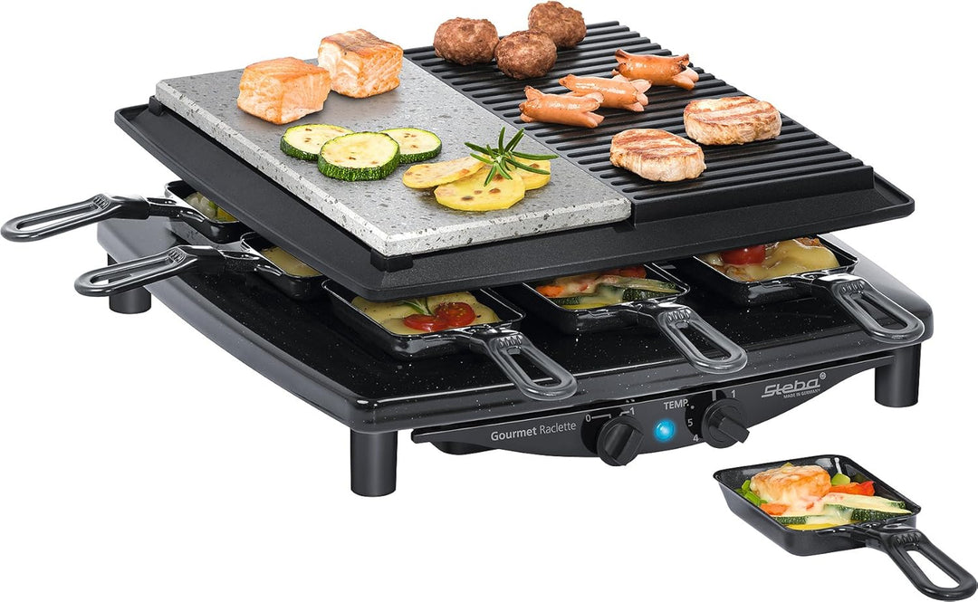 Steba RC 4 Plus Gourmet Raclette, Made in Germany, für 8 Personen, 1450 Watt