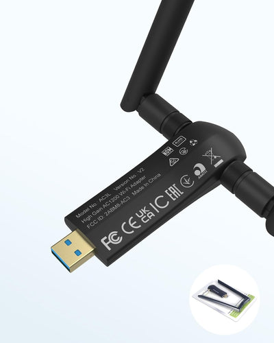 BrosTrend 1200 Mbit/s USB WLAN Stick Linux für Ubuntu, Mint, Kali, Debian, Lubuntu, Xubuntu, Mate, Z