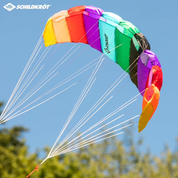 Schildkröt Dual Line Sport Kite, Zweileiner Lenkmatte, inkl. 25 kp Polyesterschnüre, 2x25m auf Winde