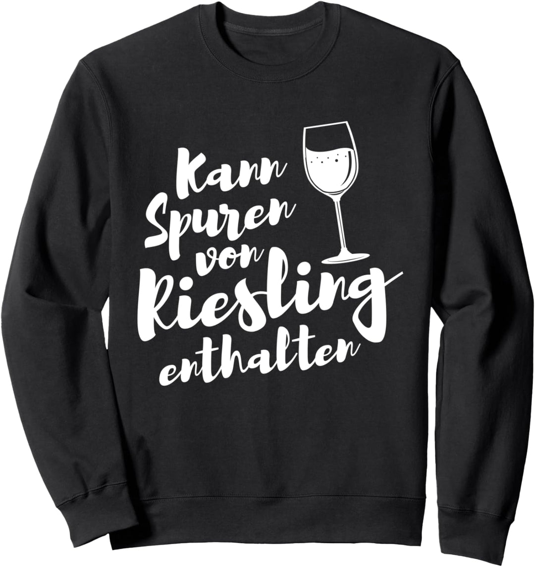 Kann Spuren von Riesling enthalten - Lustiges Wein Sweatshirt