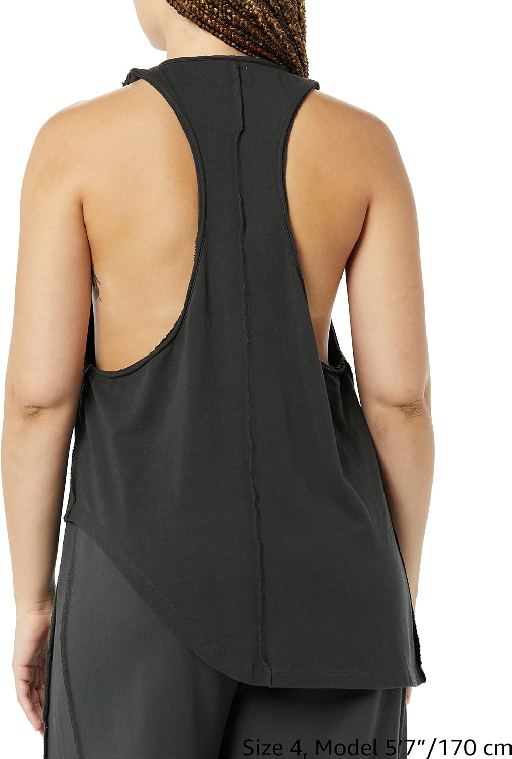 Jersey-Tanktop für alle Geschlechter, Geschwungener Saum 3 Schwarz Geschmirgelt, 3 Schwarz Geschmirg