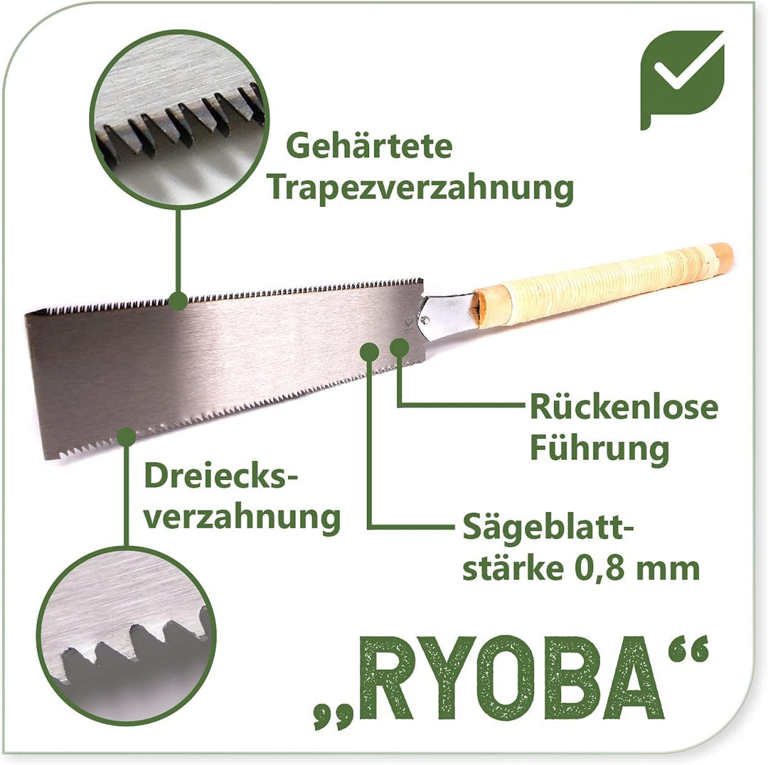 protanic 3er-Set Japansägen Handsäge Zugsäge Holzsäge (Ryoba, Kataba,