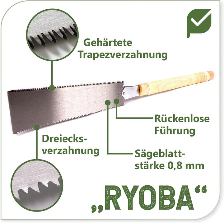 protanic 3er-Set Japansägen Handsäge Zugsäge Holzsäge (Ryoba, Kataba,