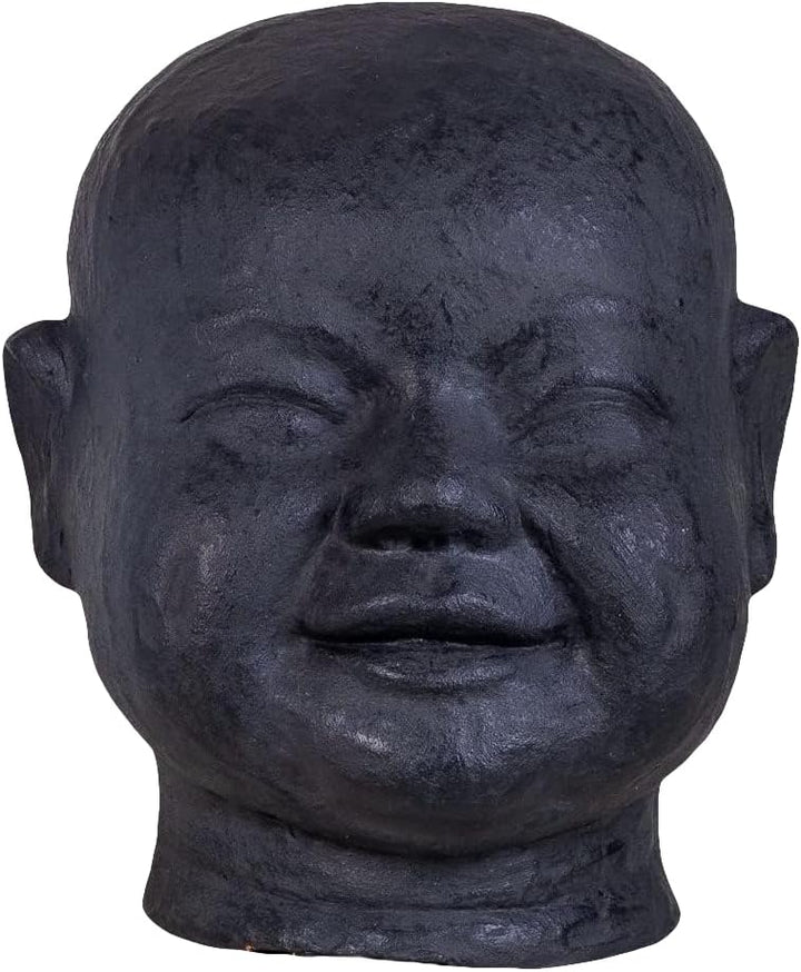 IDYL Moderne Skulptur Figur Terra Lachendes Baby | schwarz-matt | 20x18x21 cm | Dekoration für Wohnb