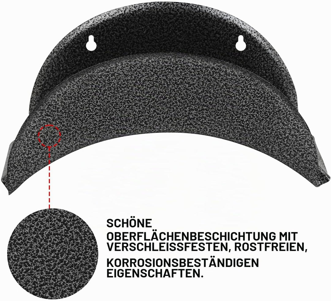 GARTOL Schlauchaufhänger aus Hartstahl, Wandhalterung, Gartenschlauchhalter, Autoschlauch und Kordel