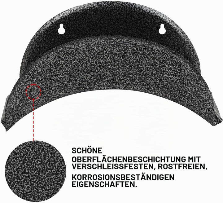 GARTOL Schlauchaufhänger aus Hartstahl, Wandhalterung, Gartenschlauchhalter, Autoschlauch und Kordel