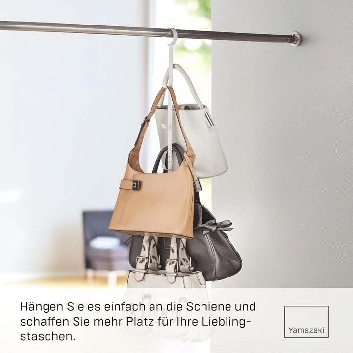Yamazaki 7647 SMART Hängender Kleiderschrank-Organizer, weiss, Stahl, Minimalistisches Design, 6 x 5
