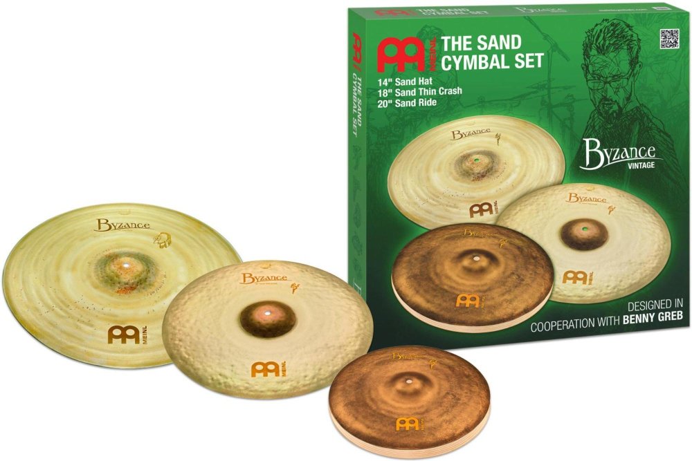 Meinl Cymbals Byzance Vintage Benny Greb Sand Schlagzeug Becken Set 14-20 Zoll (Video) Box Pack (35,