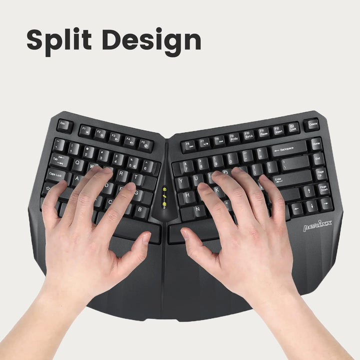 Perixx PERIDUO-813B US Kabellose ergonomische kompakte Tastatur und vertikale Maus – Paket mit Einer