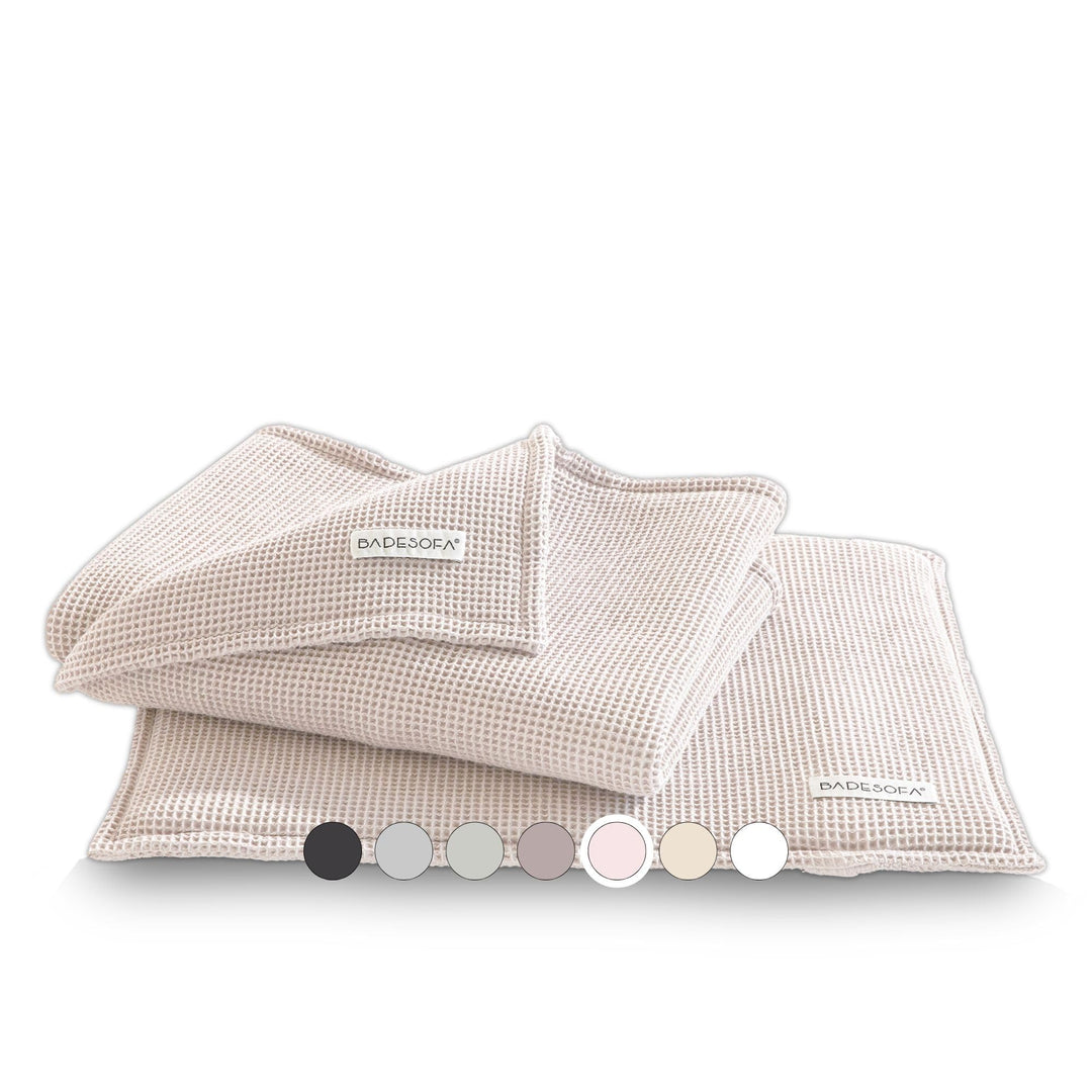 SAUNASOFA Sauna Set - Kissen 40x50 cm & Handtuch 100x200 cm aus Baumwolle - Waschbar & hitzebeständi