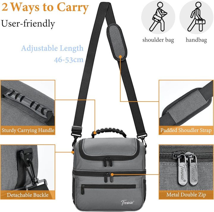 Kato Tirrinia Faltbar Gross Kühltasche 13L(22Dosen), Doppellagige Isoliertasche Lunchtasche Picknick