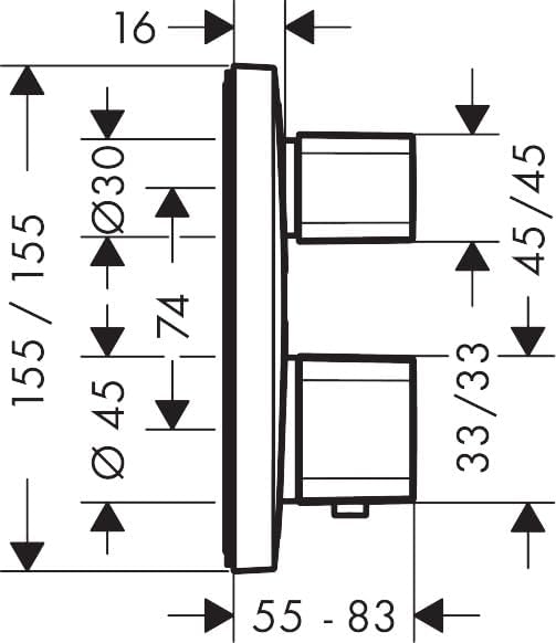 hansgrohe Ecostat E Unterputz Thermostat, für 1 Funktion, Chrom