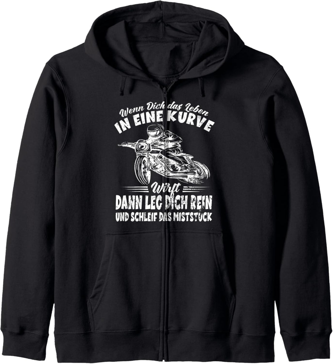 Wenn Dich das Leben in eine Kurve Wirft Motorrad Dirt Bike Kapuzenjacke