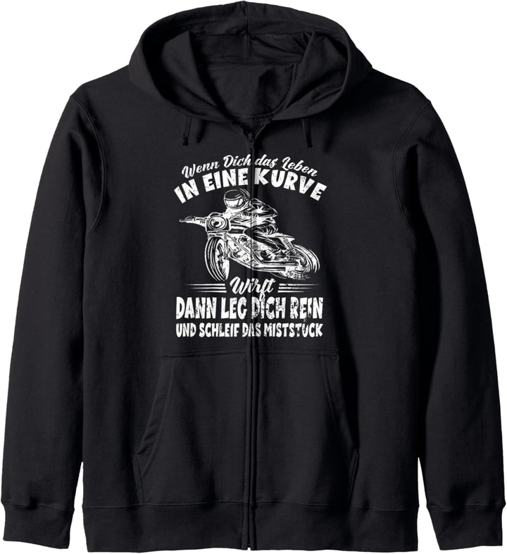 Wenn Dich das Leben in eine Kurve Wirft Motorrad Dirt Bike Kapuzenjacke