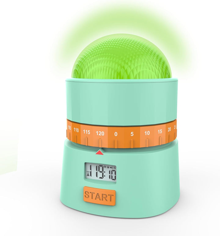 Miraval Lernzeit Timer mit Ampelsystem, Digitaler Lerntimer 0-120 Minuten, Mint-Grün, LCD Display, A