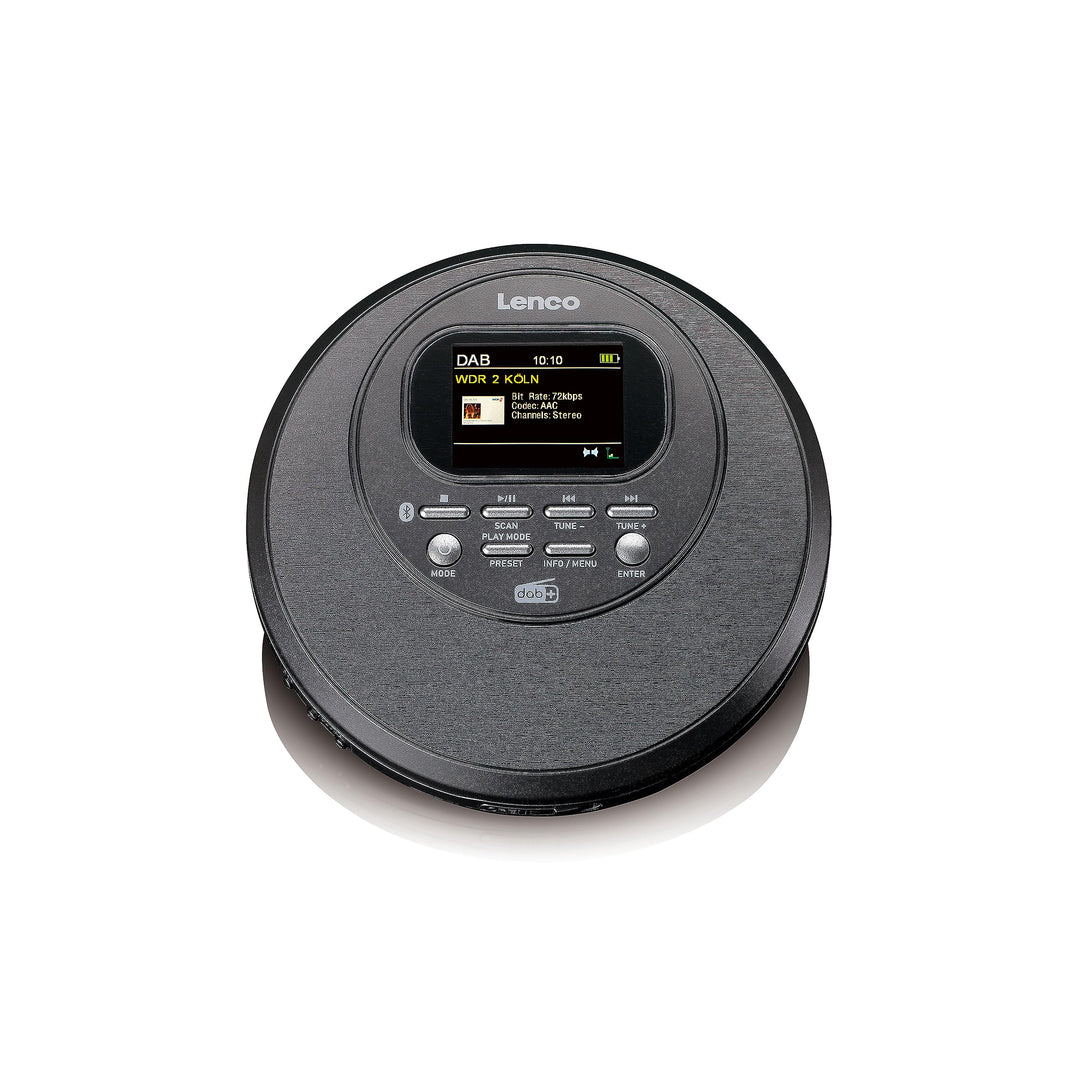Lenco CD-500 Tragbarer CD-Player - Diskman - Bluetooth Walkman - DAB+ Radio - Anti-shock - Hörbuchfu