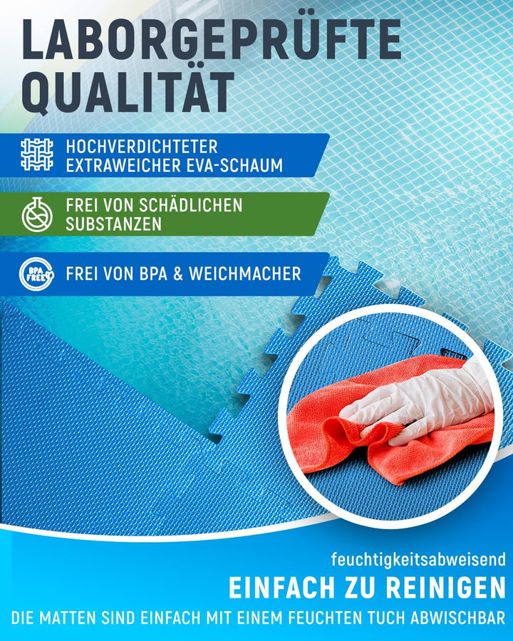 NEOLYMP 18 Stück Pool Unterlage Outdoor zuschneidbar - Whirlpool Unterlegmatte rutschfest und langle