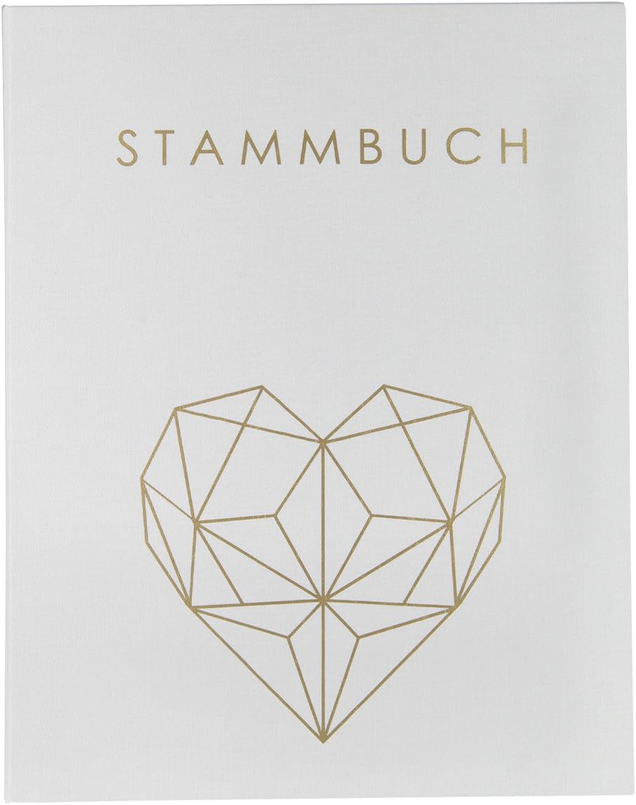 Hochzeitideal – Stammbuch der Familie Serie Geometric weiss DIN A4 - Buchbinderleinen Stammbuch Hoch