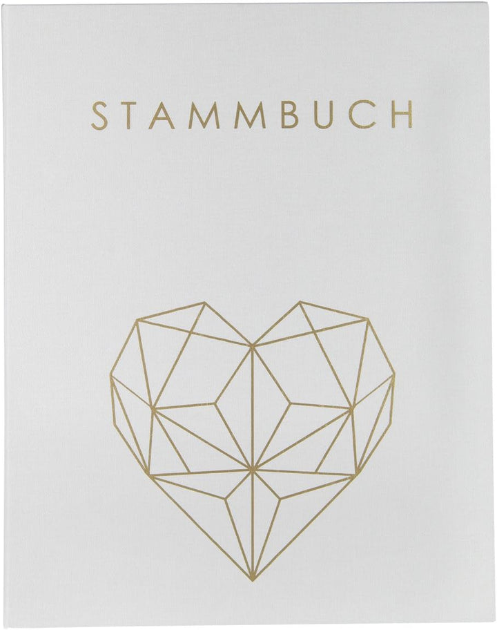 Hochzeitideal – Stammbuch der Familie Serie Geometric weiss DIN A4 - Buchbinderleinen Stammbuch Hoch