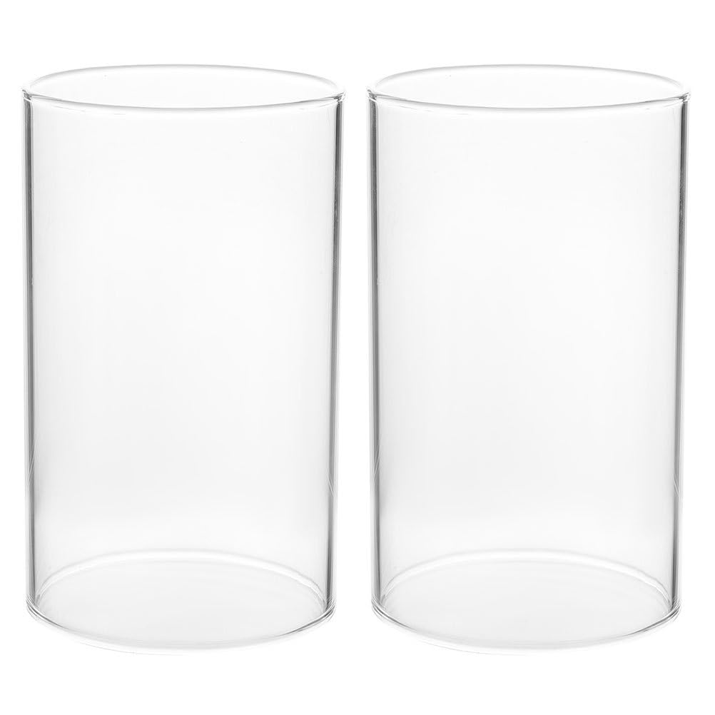 STOBAZA 2 Stück Glaszylinder Windlichtgläser mundgeblasen Glas Kerzenhalter Teelichtgläser Ersatz Zy