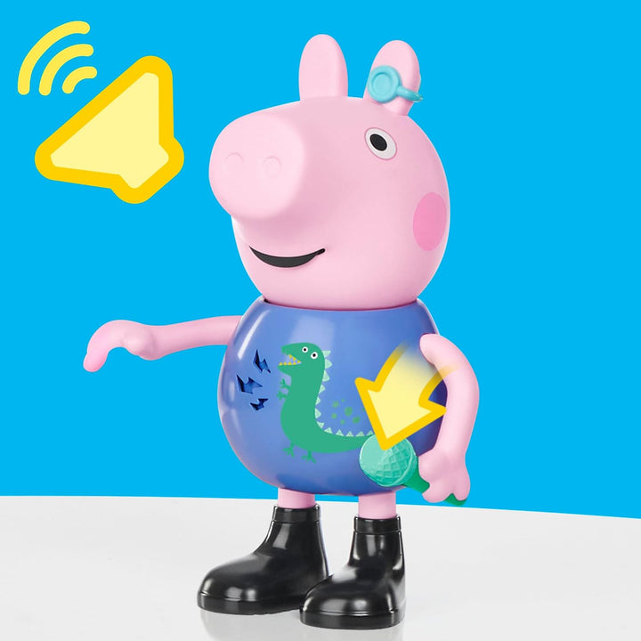 Peppa Pig Witz- und Singspass Schorsch, 20 cm grosse Figur, musikalisches Spielzeug mit mehr als 50