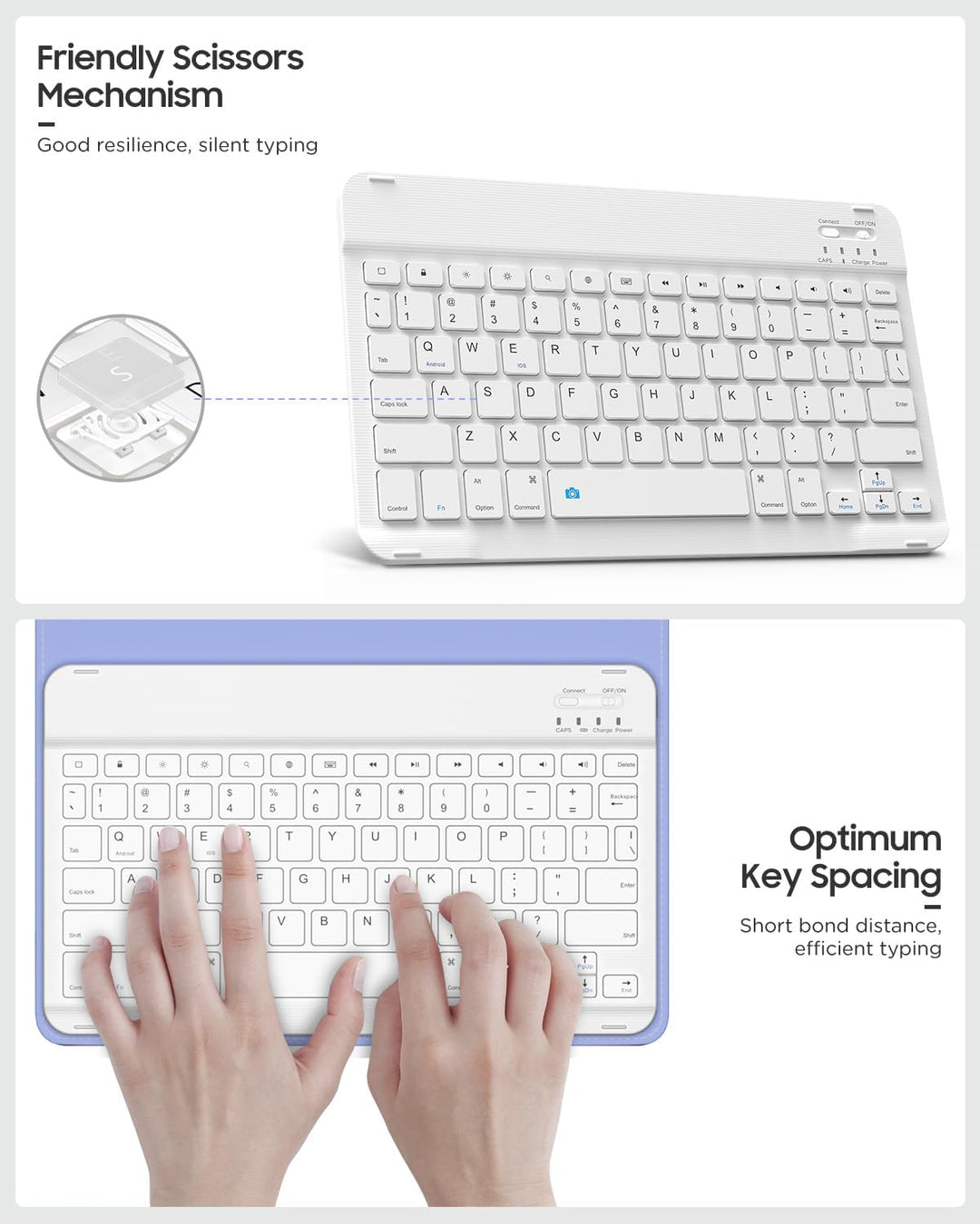 MoKo Tablet Hülle mit QWERTY Englische Layout-Tastatur für 9-10,9 Zoll Tablets mit Abnehmbarer Kabel
