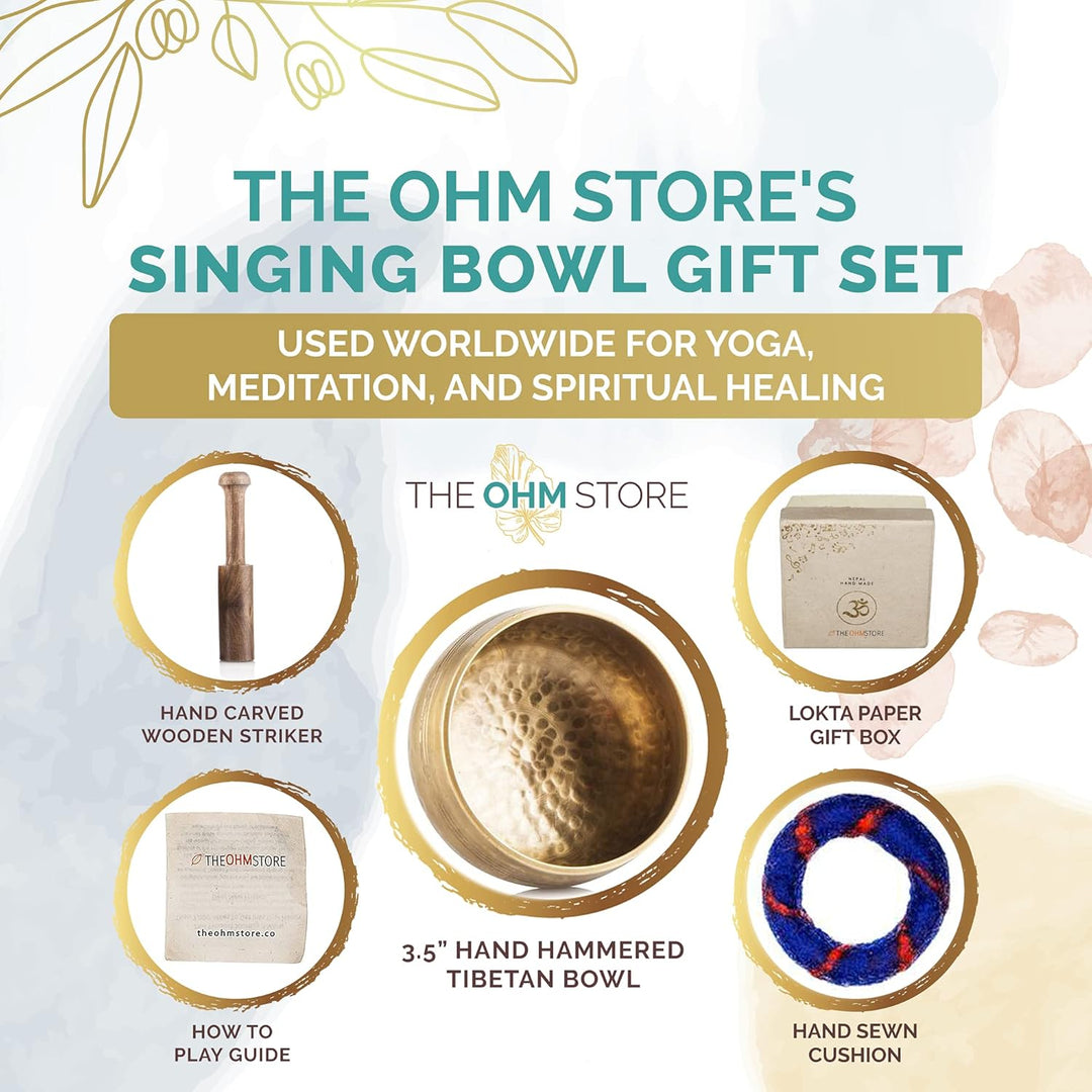 Set Tibetische Klangschalen - Handgefertigt in Nepal für Heilung und Bewusstheit - Meditationsklangs