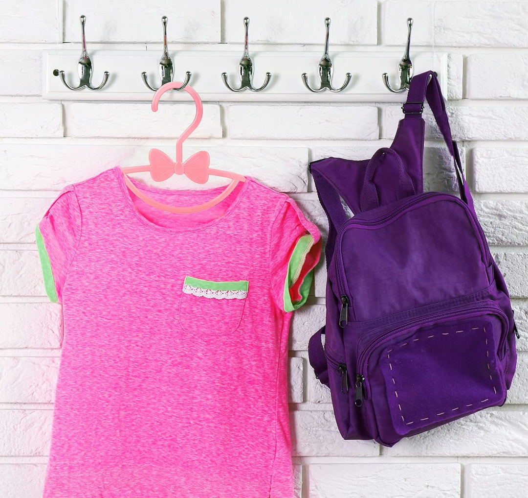 Baby Kleiderbügel Rosa, 40 Stück Babykleiderbügel Set mit Süssen Bögen, rutschfest Kinderkleiderbüge