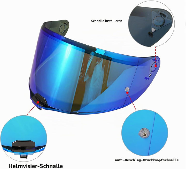 Helmvisier für FF811/VECTOR II/Citation II,Motorradhelm Visier,Motorrad Vollgesichtshelm Windschutzs