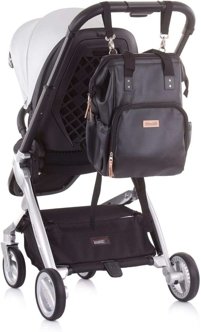 Chipolino Kinderwagentasche, Rucksack Wickelunterlage, Henkel Träger verstellbar, Farben:grau, Grau