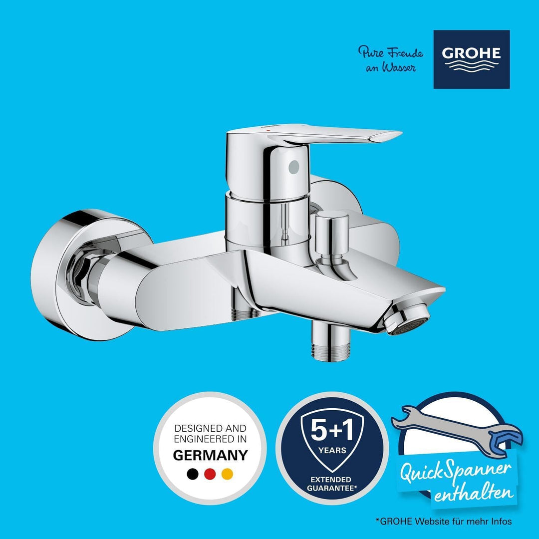 GROHE Start - Einhand-Wannenarmatur (DN 15, Wandmontage, langlebige Oberfläche), chrom, 24206002 Wan
