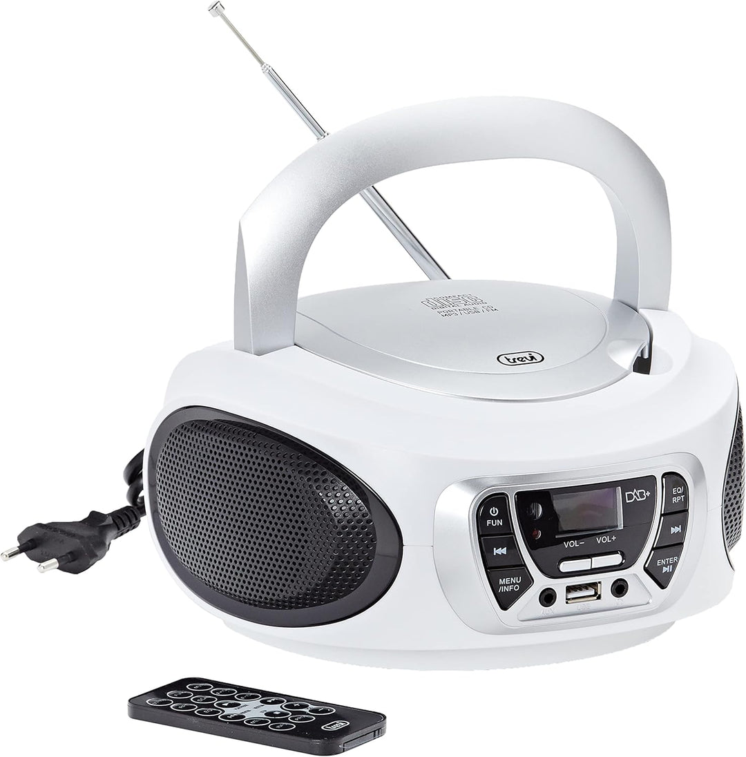 Trevi - Tragbares Stereo-CD-Boombox DAB/DAB+ Radio mit RDS und USB-Eingang mit direkter Wiedergabe v