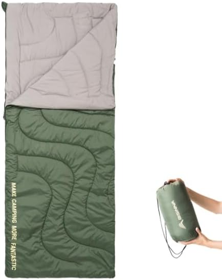 BISINNA Schlafsack Leicht Sommer (190x75cm) - 680g Ultraleicht & Geräuscharmer - Kompakt 27x15cm für
