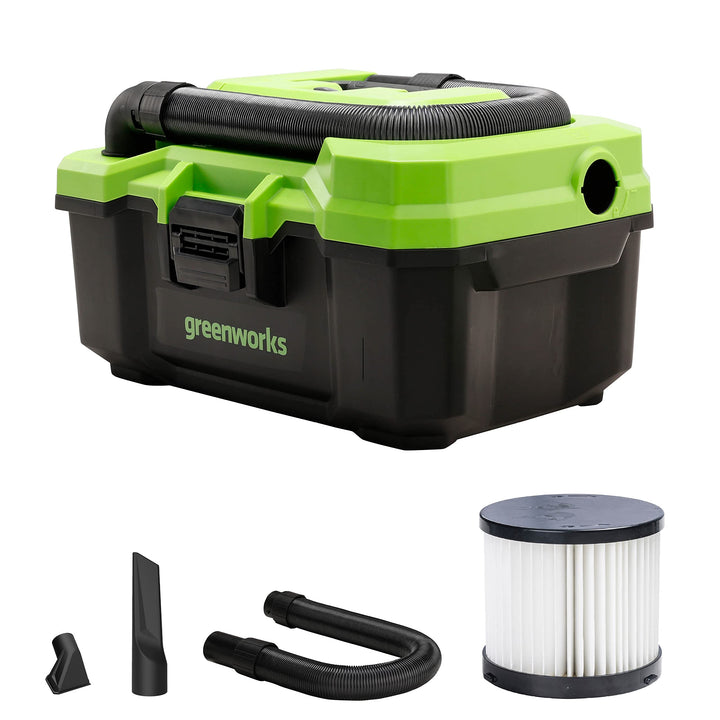 Greenworks Tools G24WDV 01-000004700407, 24V Wet/Dry Shop Vacuum, green,grey,black Nur Werkzeug, Nur