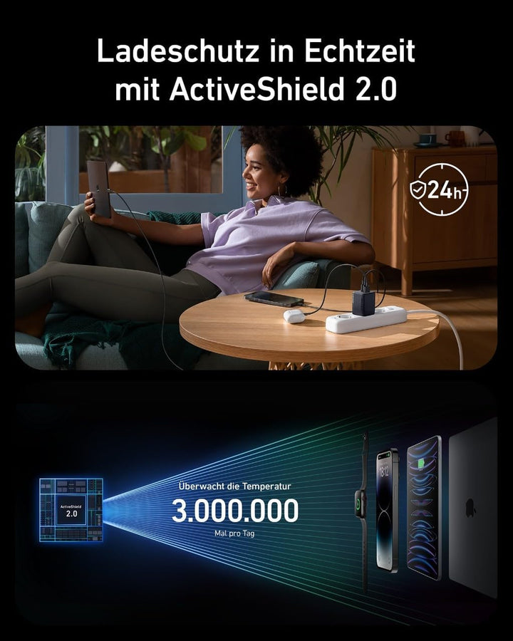 67W USB-C Ladegerät, Anker Prime GaN Netzteil, 3 Port PPS Schnellladegerät, Kompaktes klappbares Des