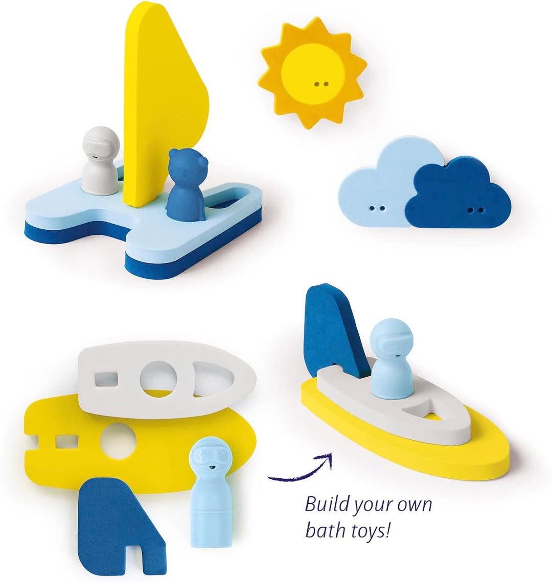 Quut Puzzle Friends Wegsegeln - Baby-Badespielzeug ab 10 Monaten - Baby-Badespiele - Fördert Motorik