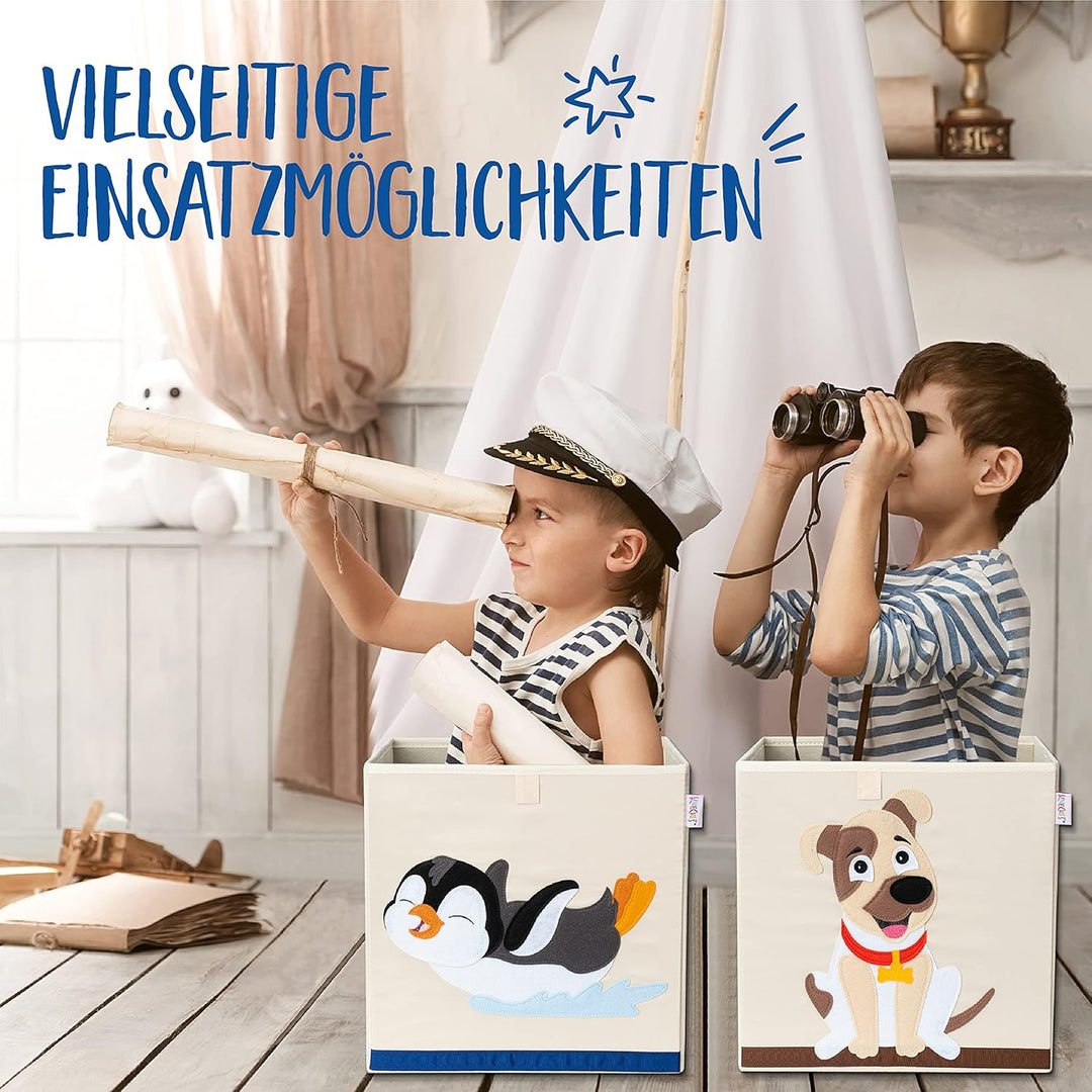 Premium Aufbewahrungsbox Kallax Kinder - 8 Motive (33x33x33cm) | Grösse passend als Kallax Boxen Kin