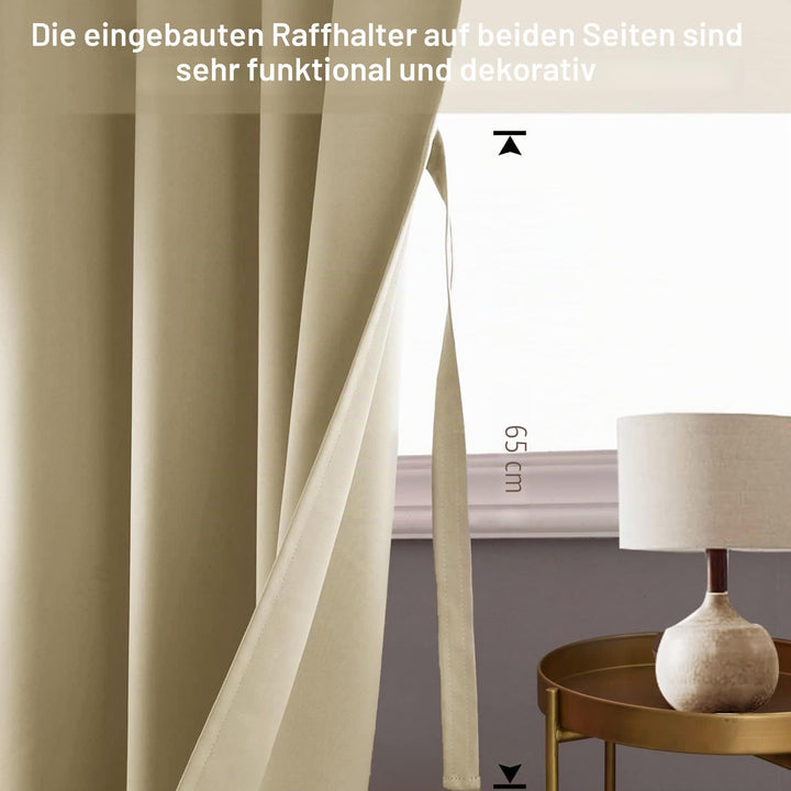 JIUZHEN Vorhang Blickdicht mit Raffhalter Thermogardine Verdunklungsvorhänge Thermo Gardinen Wohnzim