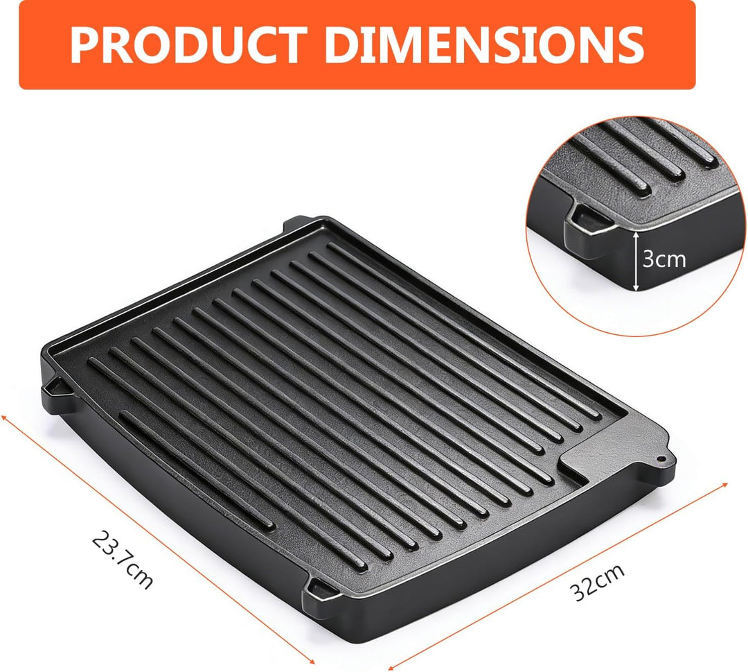 32 x 24cm Gusseisen Grill-Wende-Platte für Enders Urban, Urban Pro, Explorer, Explorer Pro, Grillpla