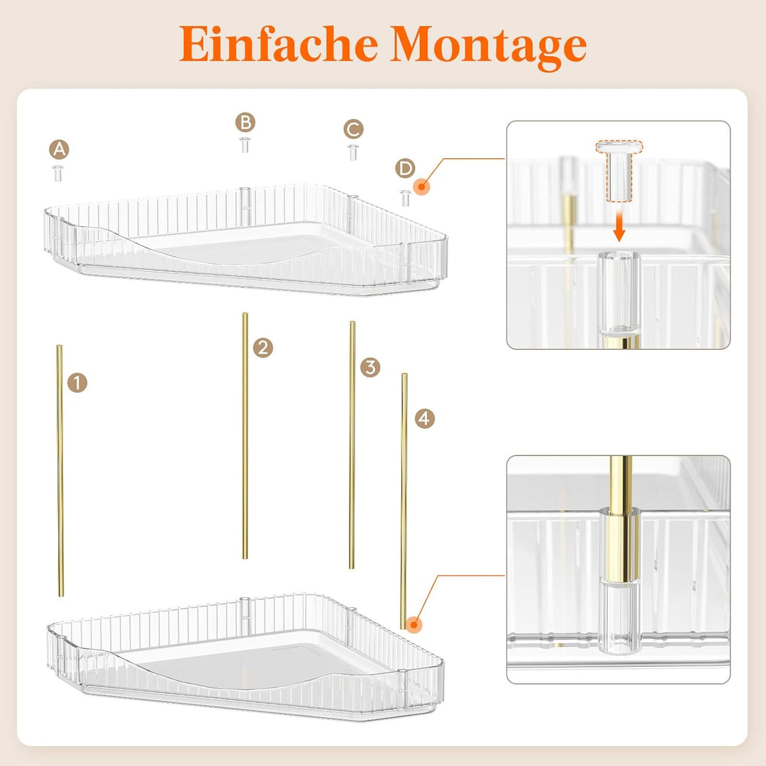 Lifewit Make Up Organizer, Schminktisch Organizer, Stabil Eck-Mehrzweck-Regal für Parfüm/Hautpflegem